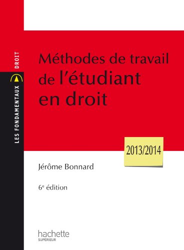 Méthodes de travail de l'étudiant en droit by Jérôme Bonnard