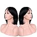 14 Inches Short Layered Bob Synthetic Heat Resistant Wig, Black Synthetic Hair Wig Natural Looking Halloween Costume Wigs with Bangs Fashion Wigs For Black Women African American Ladies Cosplay Party