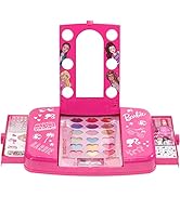 Barbie - Townley Girl Cosmetic Light-up Vanity Makeup Set Includes Lip Gloss, Eye Shadow, Brushes...