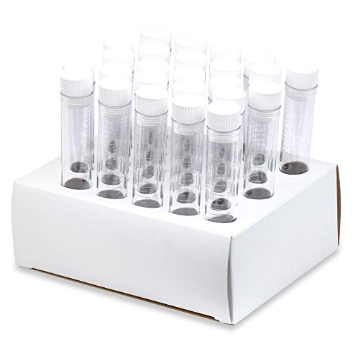 17x100mm Polypropylene Test Tubes, Hollow Top Caps, Cardboard Rack