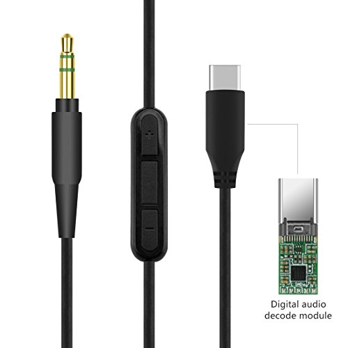 Geekria QuickFit USB-C Cable for Sony MDR 950BT, 950B1, 950N1, 950AP, 750BT, 650BT, 100AAP, 100ABN, 1000X, 1A, Headphones Replacement Earphone Audio Cord With Mic, Type-c to 3.5mm Male (5ft)