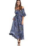 Milumia Women's Boho Off The Shoulder Swing Maxi Dress