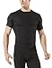 TSLA Men's UPF 50+ Quick Dry Short Sleeve Compression Shirts, Athletic Workout Shirt, Water Sports Rash Guard, Energetic Black, Medium