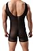 Winday Men's One Piece Stretch Mesh Lingerie Bodywear Suit Underwear Tights Leotard 1-pack Black1 XL/US L