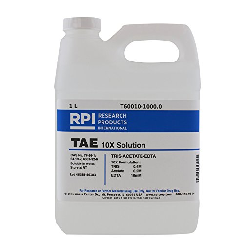 RPI TAE 10X Solution [TRIS Acetate EDTA 10X Solution], 1 Liter, Buffer for Electrophoresis
