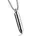 LIANTSH Lord's Prayer Cross Bullet Pendant Stainless Steel Lords Bible Cross Prayer Cremation Ashes Urn Necklace, Free Chain