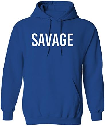 ShirtShop Apparel "Savage" Graphic Design Hoodie T-Shirt - 3X-Large (Royal Blue)