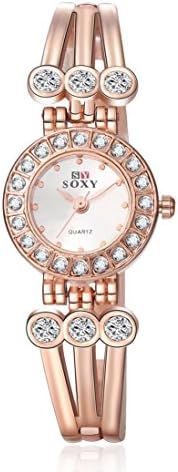RQHdesign Women's watch Elegant Crystal Rhinestone Bracelet Watch Stainless Steel Quartz Wristwatch