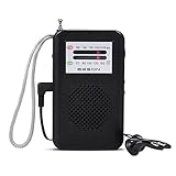 AM/FM Portable Radio, Geson AM FM 2-Band Pocket Radios Receiver Operated by 2 AA Batteries, Stereo Earphone Included