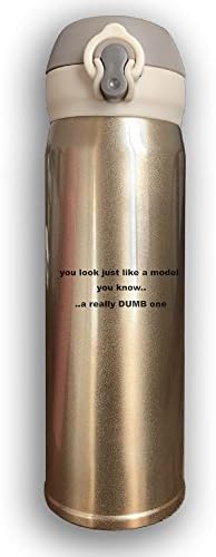 Stainless Water Bottle Custom You Look Just Like A Model,Sports Drinking Bottle,Leak-Proof Vaccum Cup,Travel Mug,With Bounce Cover,Yellow