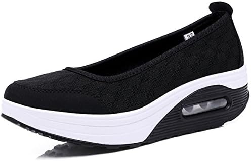 Zicoope Women's Athletic Casual Slip-On Toning Sneaker Walking Shoe Black 8M