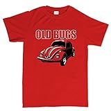 OldBugsBeetleClassicVintageCarVWRATHotRodT ShirtRED XL Red