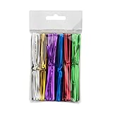 LSP - 600 Piece Pack of 4 Inch Metallic Twist Ties in 6 Colours for Cellophane Party and Favour Treat Bags
