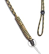WALNEW 25-Inch Fashion Strong Survival Paracord Lanyard Necklace with Carabiner, Alloy Ring and C...