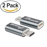 8 Pin to Type C Adapter 2-Pack, Coolbee 8-Pin Female to Type C(USB C) Male Charge and Sync Adapter Transfer 8 Pin Cable to USB-C Cable for USBC Type C Devices (Gray)