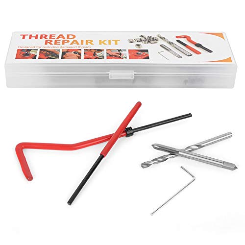 Garosa 25Pcs Thread Repair Kit, M4 Thread Repair Insert Kit, with Transparent Plastic Box for Processing Machinery