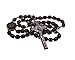 Intercession Mens Large St Benedict Wood Rosary (Black - Yellow Cord)