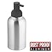mDesign Rustproof Aluminum Soap Dispenser Pump, for Kitchen or Bathroom Vanities - Pack of 2, Wide, Brushed/Matte Charcoal