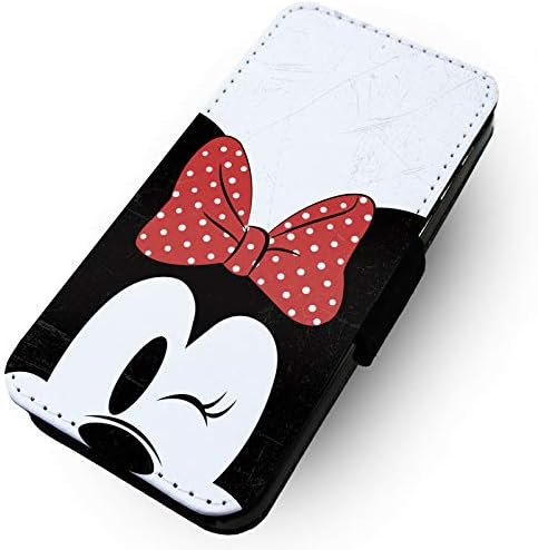 Toasted Merch Samsung NOTE 9 Minnie Head (Distressed/Worn Look) Printed Art Faux Leather Flip Phone Case Cover