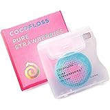 COCOFLOSS Coconut-Oil Infused Woven Dental Floss | Pure Strawberry Single | Dentist-Designed | Vegan and Cruelty-Free | 2-Mon