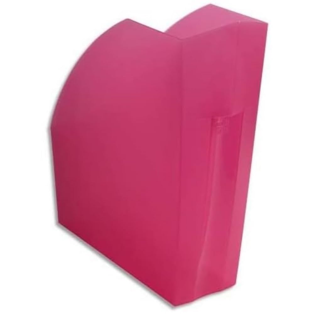 Exacompta - Ref 18085D - Magazine File - 292 x 110 x 320mm in Size, Suitable for A4+ Documents, Stable, Large Storage Capacity, Conical Shape for Handling - Raspberry
