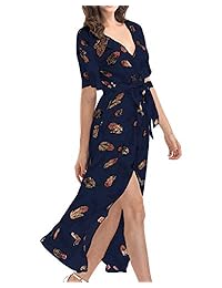 Vestido de dama con cuello en V y mangas cortas, estilo bohemio, para fiestas de verano