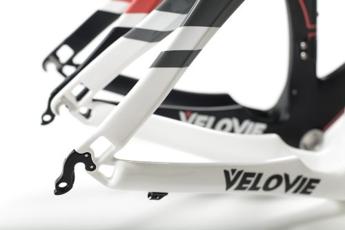 VeloVie Veloce 100 Carbon Axis Triathlon/TT Bicycle Frame and Fork Set, Grey/White, 54cm/Medium