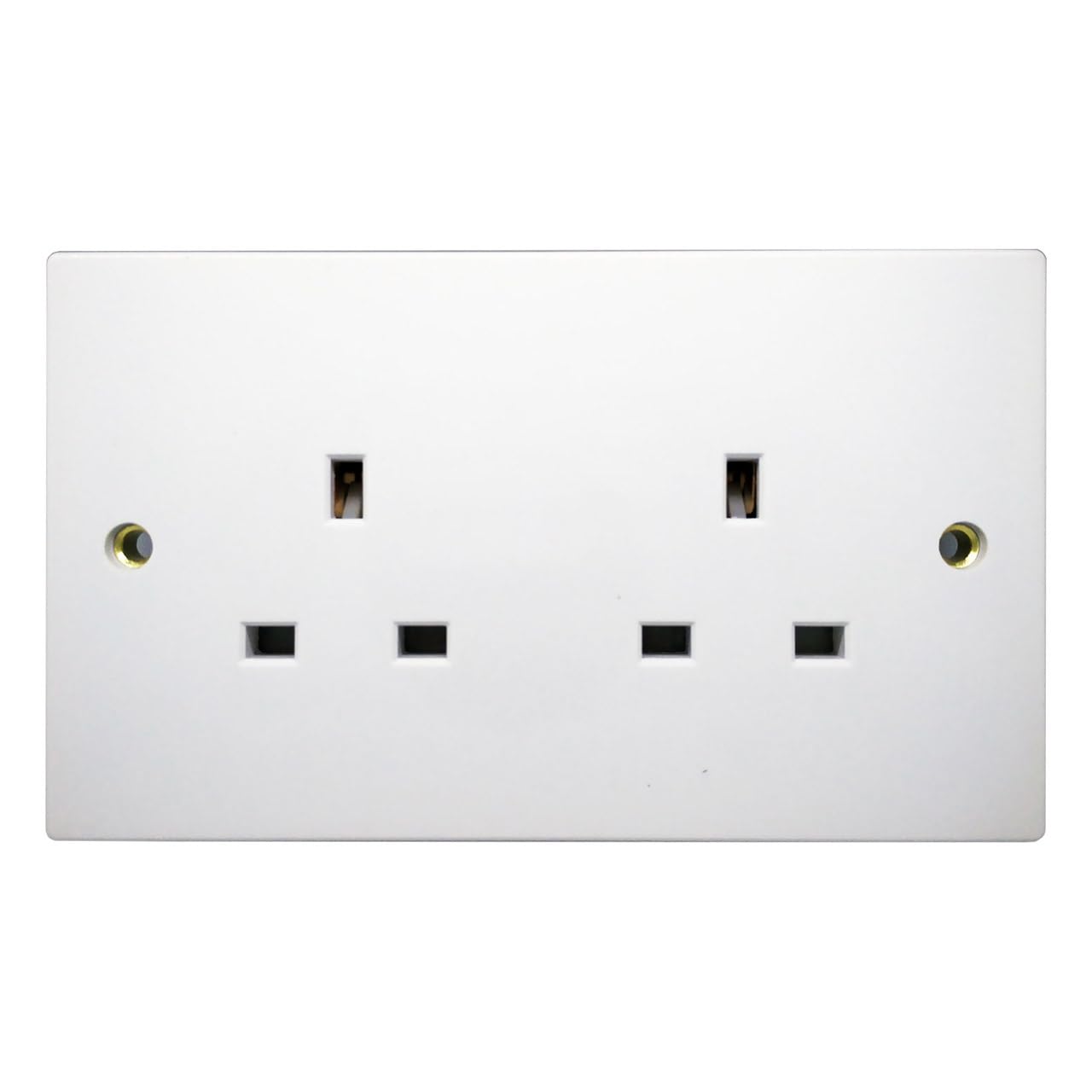 Opus 2 gang 13 amp wall socket unswitched white