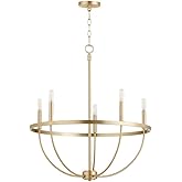 Quorum 6374-5-80 Tribute - 5 Light Chandelier-31.75 Inches Tall and 28 Inches Wide, Finish Color: Aged Brass, Installation: T