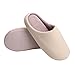 HOMOSEAL Women's Slippers Washable Closed Toe Ultra Lightweight Cotton Indoor Slipper, S, Beige