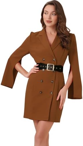 brown blazer dress women Pretty Lavish tailored blazer mini dress in brown