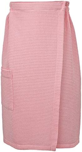 Indulge Linen Women Spa/Bath Adjustable Closure Waffle Body Wrap with a Pocket