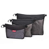 Pack all 3 Pcs Waterproof Material Travel Packing Pouches Storage Packing Bag with Zipper for Travel, Office, Arts (Black)