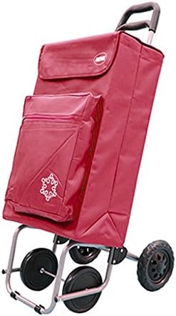 Amig - Lightweight Shopping Trolley with 4 Wheels for Easy Handling, Red, Capacidad de 48L