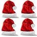 JOYIN 4 PCS Christmas Santa Hats Plush Red Velvet Christmas Hats for Holiday Party Presents Supplies XMAS for Adults and Kids