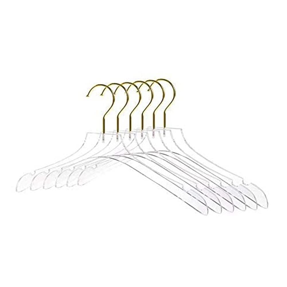 Hopbucan 5 Pcs Clear Clothes Hangers with, Transparent Shirts Dress Coat Hanger with Notches for Lady Kids Small
