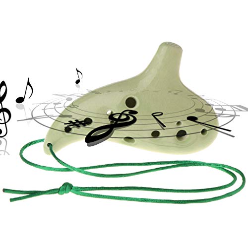 image for Jesse 12 Hole Alto D Ocarina, Ceramic Midrange Ocarina Musical Instrum