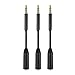 MobilePal 3-Pack UltraFit Headset/Headphone 3.5mm Audio Jack Extender for iPhone & Android Smartphones & Tablets [24K Gold 4-Pole TRRS Connectors Aluminum Inner Barrel] (Black)
