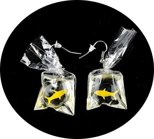 TOKO Funny Fish in Bag Earrings, Unique Acrylic Resin Dangle Earrings Gift for Girls Women