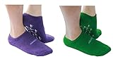 AYAOQIANG Moisturizing Gel Spa Socks for Moisturize Soften Repair Cracked Skin-2Pair(Green + Purple)