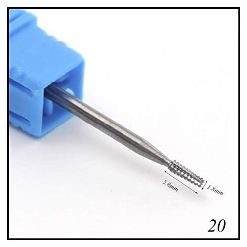 1pcs Carbide Tungsten Milling Cutter Burrs Electric Nail Drill Bit Cuticle Polishing Tools for Manicure Drill 20