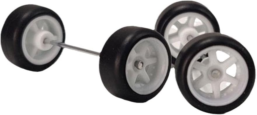 Enyolidimk 4Pcs Light Alloy Wheels, Scale 1:64, Aluminum Rims, Rubber Tires, Model Alloy Accessories, Wheel Rubber and Tires, Accessories
