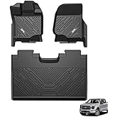 3W Floor Mats for Ford F-150 2015-2025 2026 & F150 Lightning 2022-2025 SuperCrew (w/o Fold Flat Storage), TPE All Weather Custom Fit, Front & Rear 3PCS | Heavy Duty, Easy Clean - Black