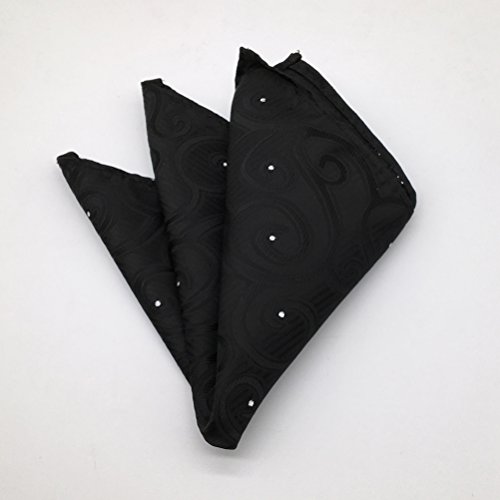 MOHSLEE Men's Black Dots Ascot Woven Silk Suit Cravat Neckties Pocket Square Set - Thumbnail 4