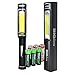 Nebo 6306 Big Larry Black 400 lumen Flashlight COB LED Magnetic Worklight, 6393 holster with 3 X EdisonBright AA Alkaline batteries bundle
