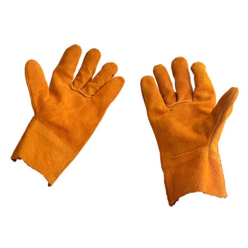 Gunpla Leather Welding Gloves Heat Resistant Flame Retardant Welding Campfire Blacksmithing Fireplace Grill BBQ Gloves 2 Pairs Set – 1 Pair Welding Glove 16 inch and 1 Pair Welding Glove 10.5 inch - Thumbnail 4