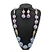 Bocar Newest Long Chunky Beads Necklace and Earrings Set for Women Gift (NK-10456-pink+Purple)