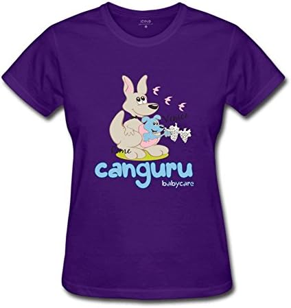 Icoup Women's Canguru Badycare Short Sleeve Cotton T Shirt XXL Purple