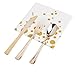 ALINK 100-Pack Gold Dot Paper Cocktail Napkins, Disposable Gold and White Paper Party Napkins