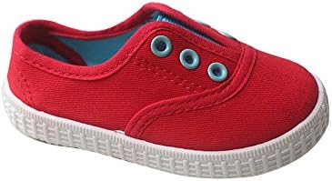 Candy Colors Kids Toddler Canvas Sneaker Boys Girls Casual Shoes (4.92", Red)